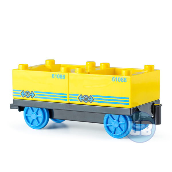 Trein wagon onderstel met gele containers