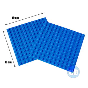Bouwplaat blauw – 19 x 19 cm – 2 stuks