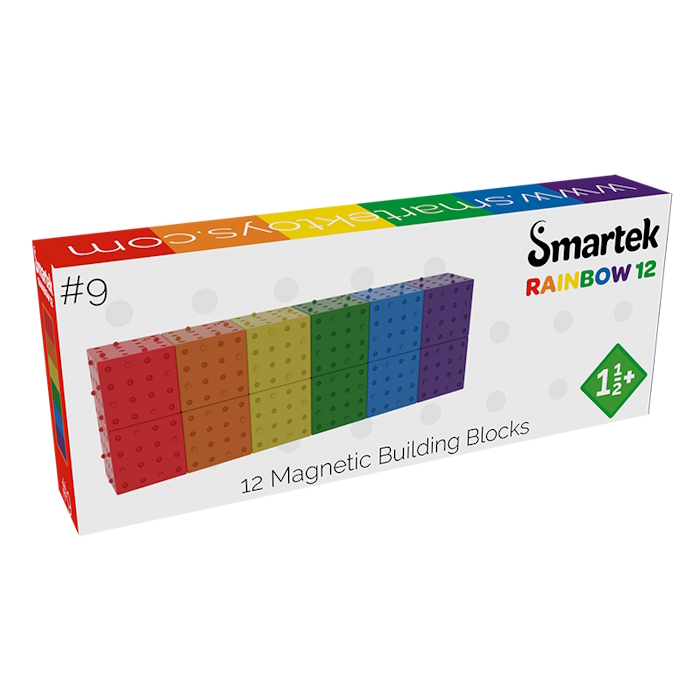 Smartek Magnetische Bouwblokken – Regenboog – 12 delig