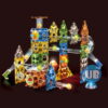 Magnetic Tiles – Knikkerbaan met Discobal en Lichteffect – 105 delig – Magnetische Bouwblokken